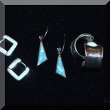 J08. Sterling silver earrings. 